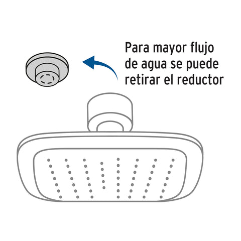 Regadera cuadrada de ABS 3-3/4' sin brazo, FOSET BASIC | R-401S | 45066