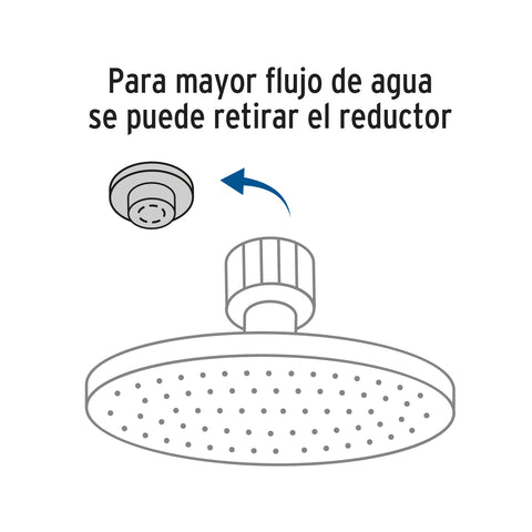 Regadera plato redondo 12' con brazo, satín, FOSET RIVIERA | R-313N | 45080