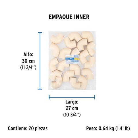 Codo 90° de CPVC de 1', FOSET | CPVC-563 | 45084