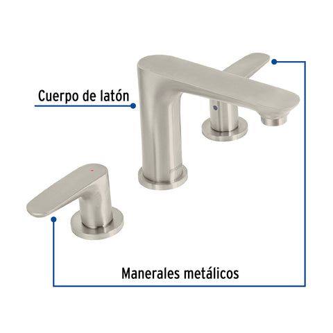 Mezcladora lavabo taladros separados, satín, FOSET RIVIERA | RIM-91N | 45177