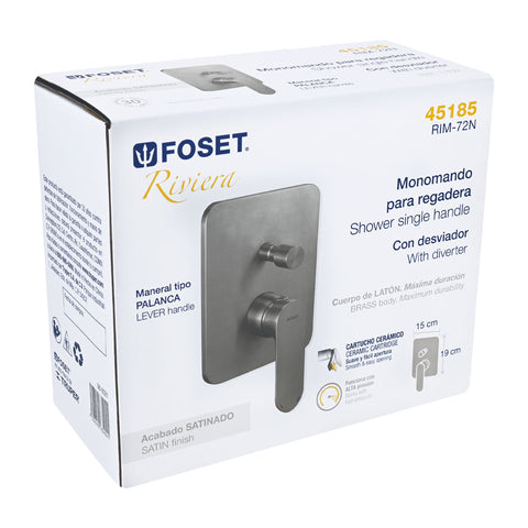 Monomando para regadera con desviador, satín, RIVIERA | RIM-72N | 45185