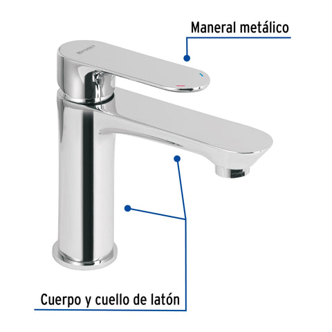Monomando corto para lavabo, cromo, FOSET RIVIERA | RIM-45 | 45190
