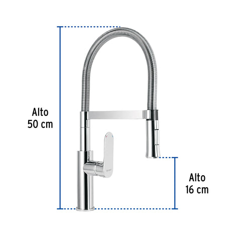 Monomando nariz flexible para fregadero, cromo,FOSET RIVIERA | RIM-84 | 45195