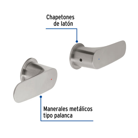 Juego de manerales de palanca para regadera, satín, RIVIERA | RIM-61N | 45202