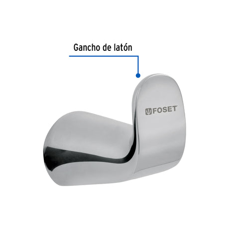 Gancho sencillo de latón acabado cromo para toalla, RIVIERA | RIA-73 | 45204