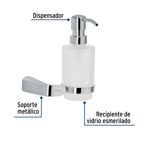 Dispensador de jabón a pared de latón cromado, RIVIERA | RIA-75 | 45212