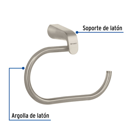 Toallero argolla de latón en acabado satín, FOSET RIVIERA | RIA-77N | 45222