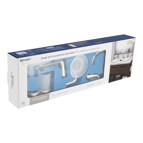 Juego de 6 accesorios para baño acabado satín, RIVIERA | RIA-7000N | 45226
