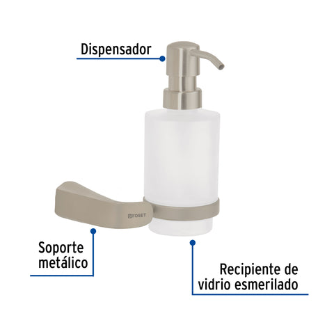 Dispensador de jabón a pared de latón satinado, RIVIERA | RIA-75N | 45227