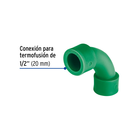 Curva 90° de PPR, 1/2' (20mm), FOSET | CV-401 | 45261