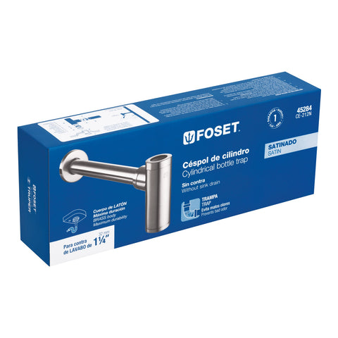 Céspol de bote minimalista 1 1/4', satín, para lavabo, FOSET | CE-212N | 45284