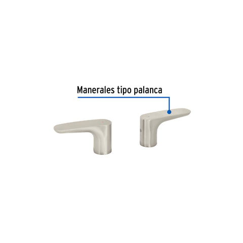 Jgo manerales de palanca p/taladros separados, satín RIVIERA | RIMM-01N | 45290