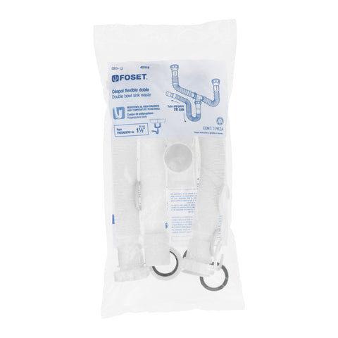 Céspol flexible doble para fregadero, polipropileno, 1-1/2' | CED-12 | 45319