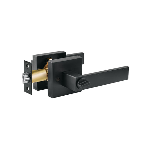 Cerradura manija 'Módena' p/recámara, negro mate, HERMEX | CEMA-26R | 45335