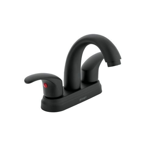 Mezcladora lavabo 4' negro, nariz curva, palanca, AQUA | AQM-52M | 45357
