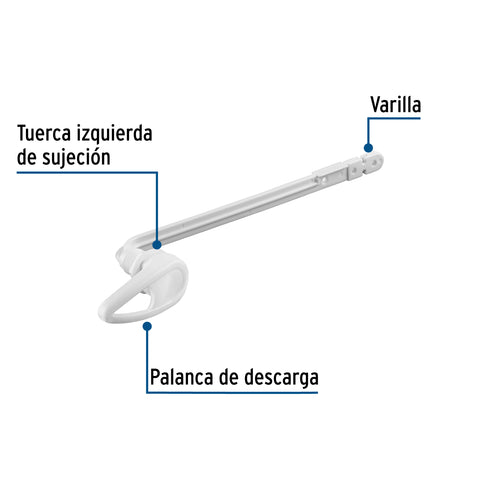 Palanca frontal plástica blanca para WC, FOSET | PW-017 | 45397