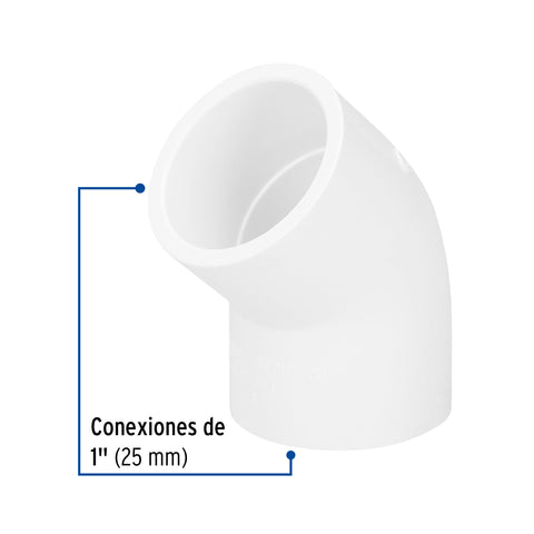 Codo 45° de PVC de 1', FOSET | PVC-863 | 45416