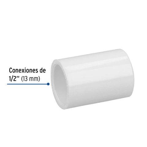 Cople de PVC cédula 40 de 1/2', FOSET | PVC-261 | 45417