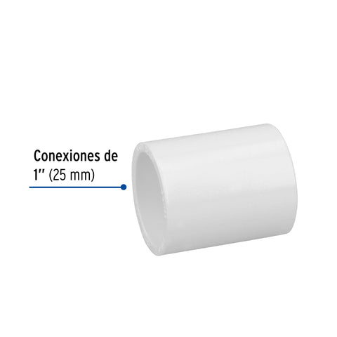 Cople de PVC cédula 40 de 1', FOSET | PVC-263 | 45419