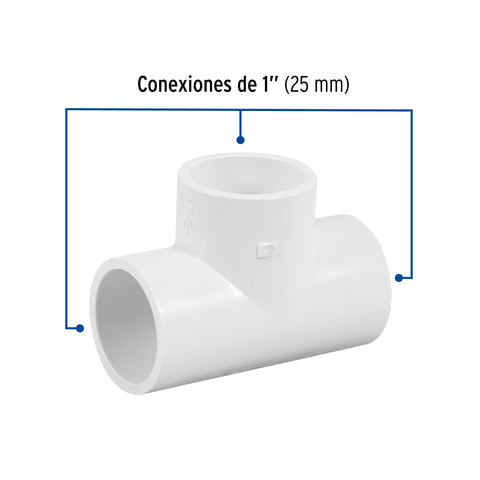 Tee sencilla de PVC 1', FOSET | PVC-763 | 45422