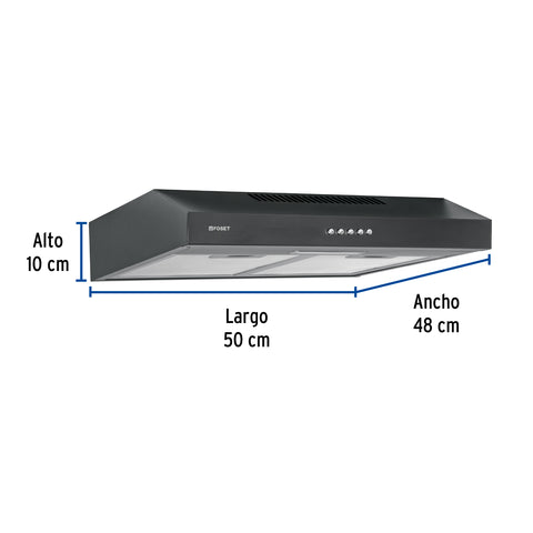 Campana extractora 50 cm, empotrable, negra, FOSET | CAME-50M | 45441