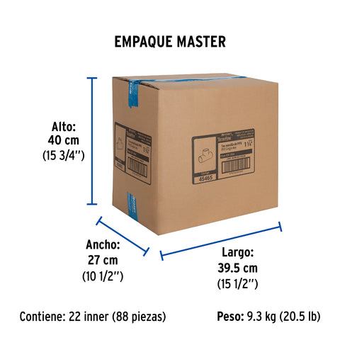 Tee sencilla de PPR 1-1/4', FOSET | CV-764 | 45465