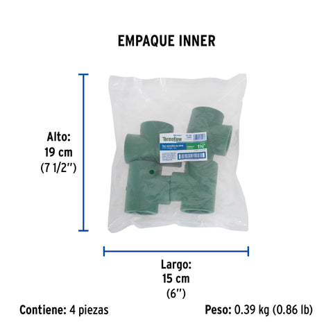 Tee sencilla de PPR 1-1/4', FOSET | CV-764 | 45465