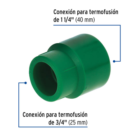 Reducción de PPR 1-1/4' x 3/4', FOSET | CV-224 | 45468