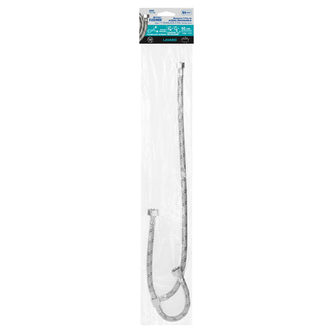 Manguera 'T' lavabo/fregadero,acero inox,3/8'x1/2'x1/2',55cm | FTE-55XL | 45506