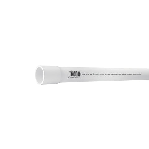 Tubo de 1-1/2' PVC hidráulico cédula 40, 3m, 2.3kg, FOSET | PVC-005 | 45521