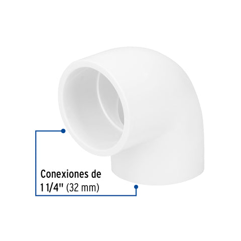 Codo 90° de PVC de 1-1/4', FOSET | PVC-564 | 45523