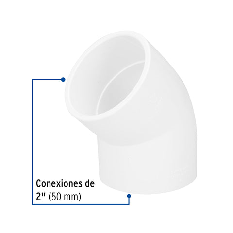 Codo 45° de PVC de 2', FOSET | PVC-866 | 45528