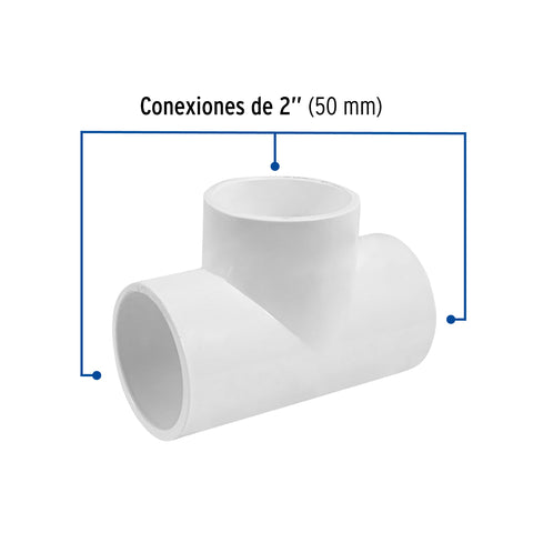 Tee sencilla de PVC 2', FOSET | PVC-766 | 45534