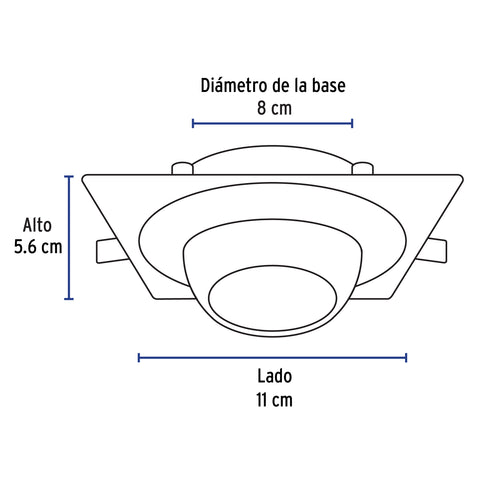 Luminario cuadrado satín spot esférico, lámpara no incluida | EMP-118S | 45571