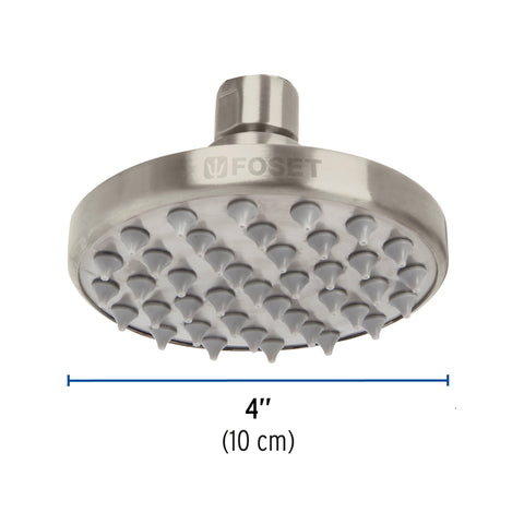 Regadera satín 4' plato redondo, sin brazo, FOSET ELEMENT | R-204SN | 45581