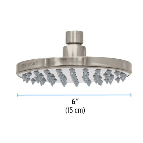 Regadera satín 6' plato redondo, sin brazo, FOSET ELEMENT | R-206SN | 45582