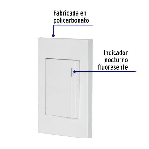 Placa armada 1 interruptor, 3 módulos, Española, blanco | PA-APSE3-EB | 45593