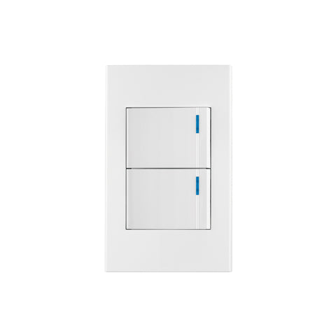Placa armada 2 interruptores, 1.5 módulos, Española, blanco | PA-APDO15-EB | 45595