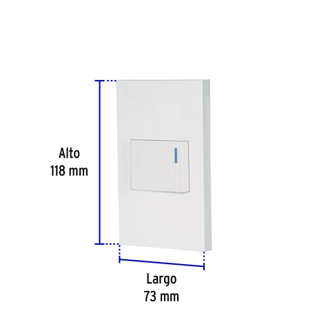 Placa armada 1 interruptor de 3vías, 1.5mód, Española,blanco | PA-APSE15-EEB | 45600