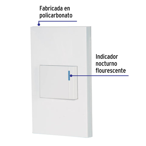 Placa armada 1 interruptor de 3vías, 1.5mód, Española,blanco | PA-APSE15-EEB | 45600