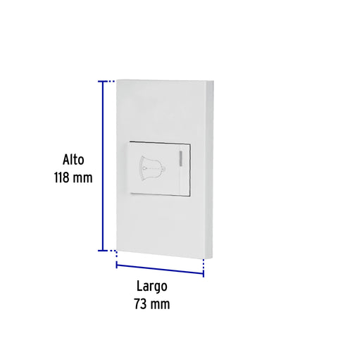 Placa armada 1 interruptor de timbre,1.5mod, Española,blanco | PA-TI-EB | 45604