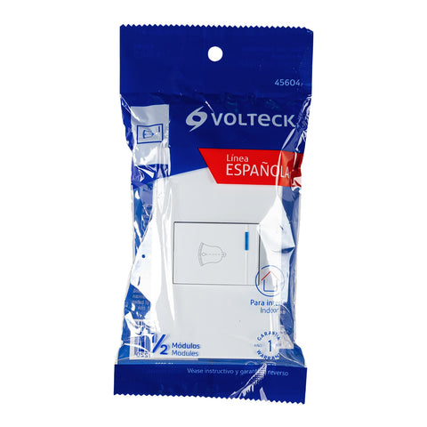 Placa armada 1 interruptor de timbre,1.5mod, Española,blanco | PA-TI-EB | 45604