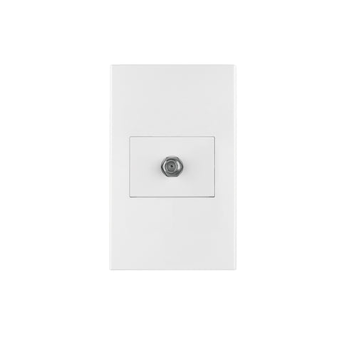 Placa armada 1 toma de TV, 1.5 módulos, Española, blanco | PA-TV-EB | 45605