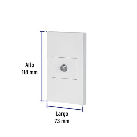 Placa armada 1 toma de TV, 1.5 módulos, Española, blanco | PA-TV-EB | 45605