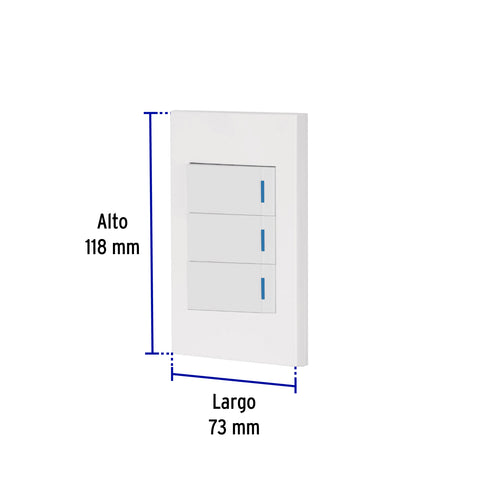 Placa armada 3 interruptores 1de 3vías,1 mod,Española,blanco | PA-APTR-EEB | 45606