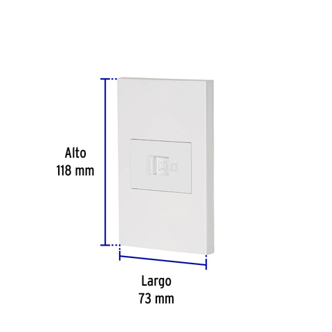 Placa armada 1 toma para teléfono, 1.5 mod, Española, blanco | PA-TE-EB | 45607