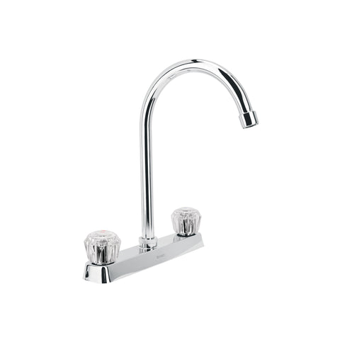 Mezcladora 8' fregadero cromo, cuello curvo, acrílico, BASIC | F-320A | 45617