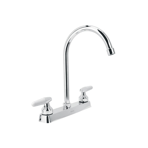 Mezcladora 8' fregadero cromo, cuello curvo, cono, BASIC | F-320I | 45619