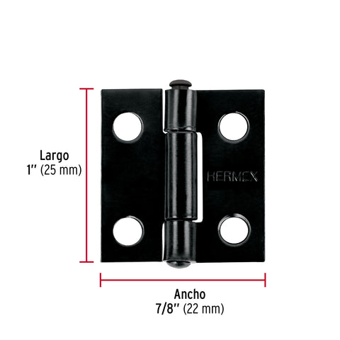 Bisagra rectangular 1' negra, HERMEX | BR-106 | 45632