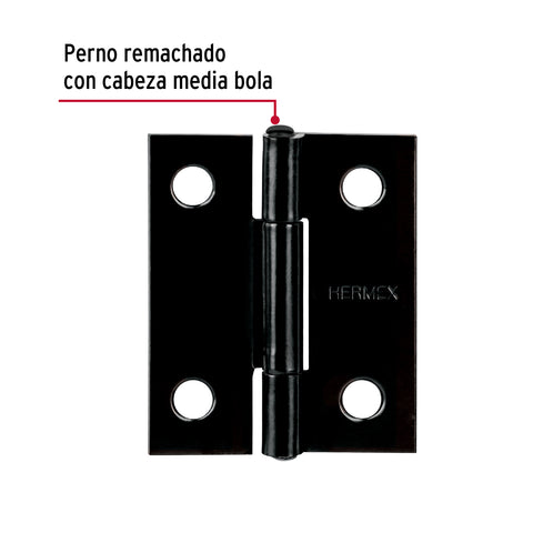 Bisagra rectangular 1-1/2' negra, HERMEX | BR-156 | 45633